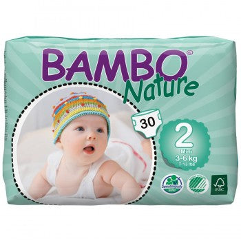 Bamboo Nature Eco Disposable Nappies (5packs)-Nappies-Mother Nature-3-6kg(150 nappies)-www.hellomom.co.za