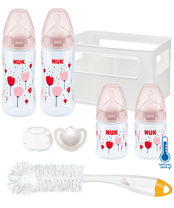 NUK First Choice Plus Temperature Control Crate Starter Pack-Bottles-Nuk-pink-www.hellomom.co.za