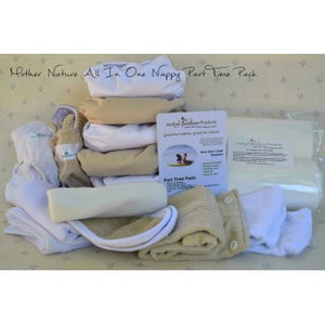 Mother Nature Full Time Pack: All in Three Nappy-Nappies-Mother Nature-5 Floral 5 Pink 5 Vanilla-Cotton Insert-www.hellomom.co.za