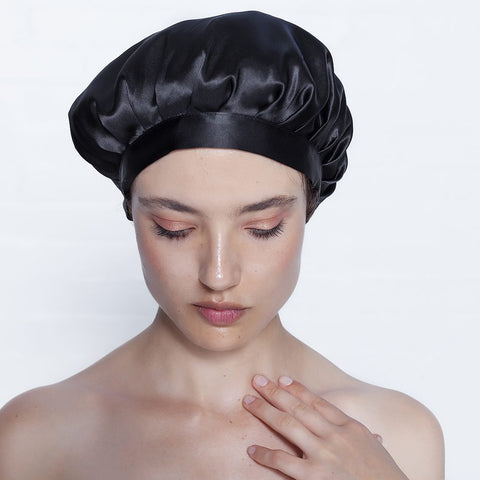 Silk Sleeping Bonnet-The Silk Lady-Black-www.hellomom.co.za