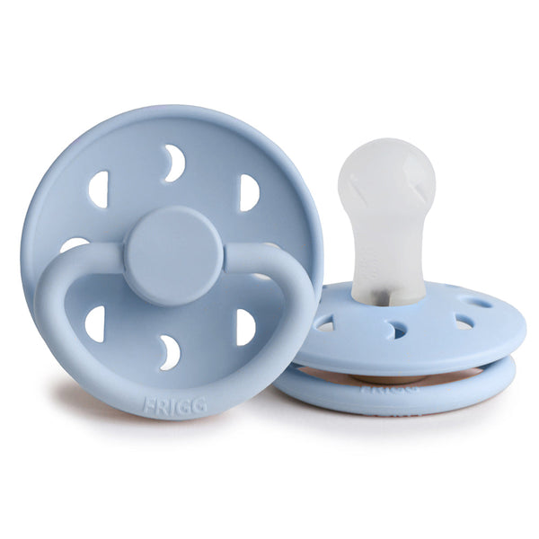 Frigg Moon - Round Silicone Pacifier 3 pack-Pacifiers-Frigg-S1-Powder Blue-www.hellomom.co.za