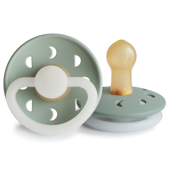 Frigg Moon Night - Round Latex Pacifier 3 pack-Pacifiers-Frigg-S1-Sage-www.hellomom.co.za