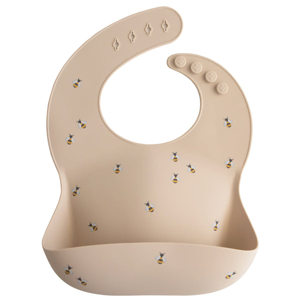 Mushie Silicone Bib-Bibs-Mushie-Bees-www.hellomom.co.za