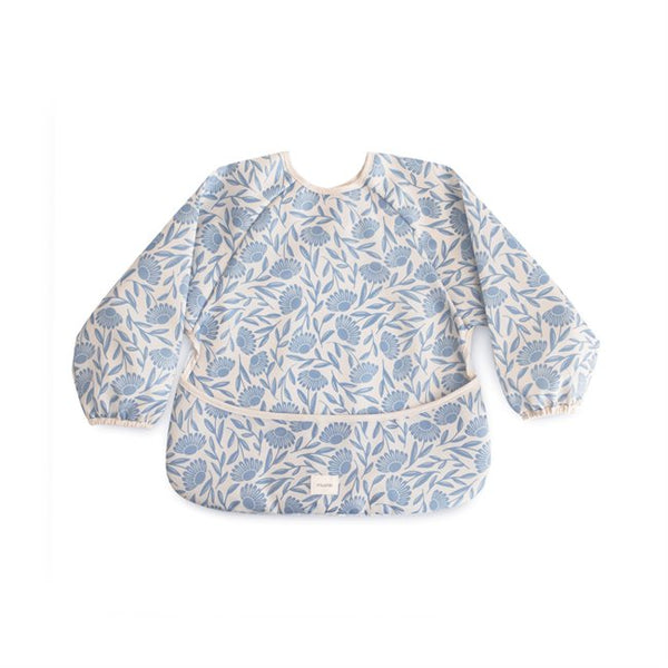 Mushie Long Sleeve Bib-feeding essentials-Mushie-Blue Flowers-www.hellomom.co.za