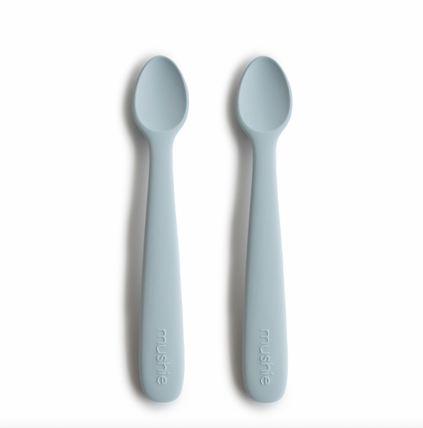 Mushie Silicone Feeding Spoons 2P-feeding essentials-Mushie-Powder Blue-www.hellomom.co.za