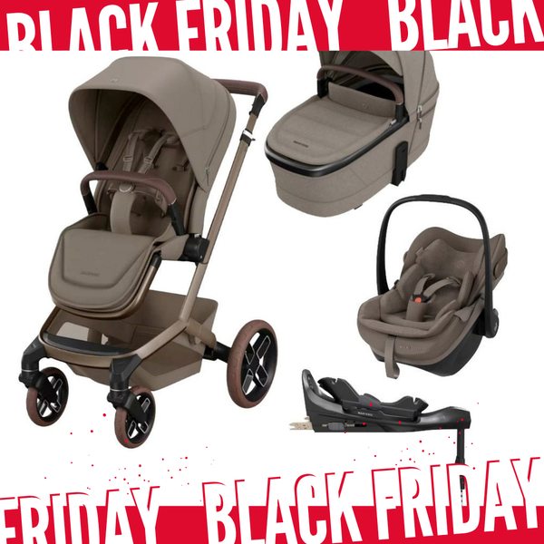 Maxi Cosi Fame Travel System with Fame Stroller, Pebble Slide Pro Car Seat and Fame Carrycot plus Free FamilyFix Slide Pro-Travel Systems-Maxi Cosi-Oak Truffle-www.hellomom.co.za