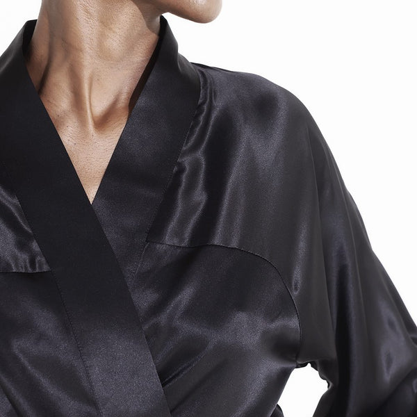 Pure Silk Robe-Robes-The Silk Lady-Black-Small/Medium-www.hellomom.co.za