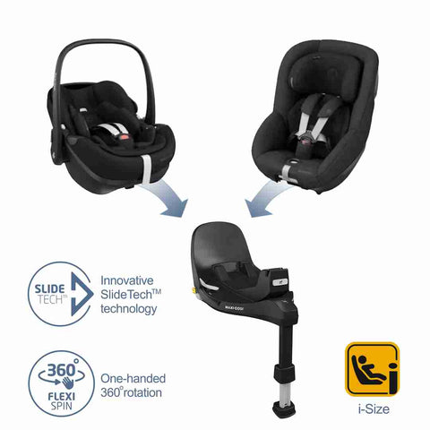 Maxi Cosi 360 Pro Family Combo: Pebble 360 Pro + Pearl 360 Pro + FamilyFix 360 Pro-Baby & Toddler Car Seats-Maxi Cosi-Essential Black-www.hellomom.co.za