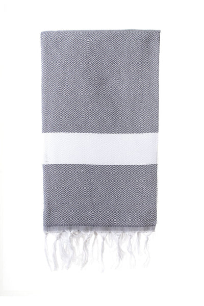 Dimanta Turkish Towel - Various Colours-Towels-The Cotton Company-Dark Grey-www.hellomom.co.za