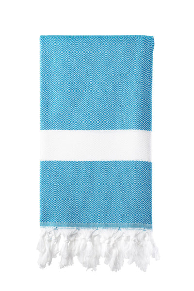 Dimanta Turkish Towel - Various Colours-Towels-The Cotton Company-Turquoise-www.hellomom.co.za