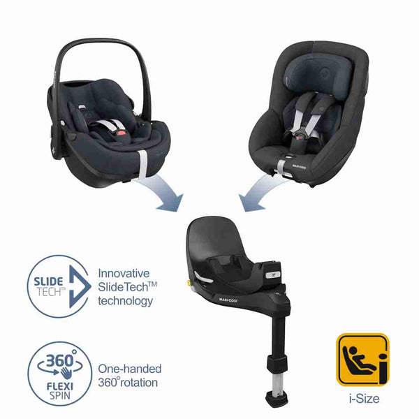 Maxi Cosi 360 Pro Family Combo: Pebble 360 Pro + Pearl 360 Pro + FamilyFix 360 Pro-Baby & Toddler Car Seats-Maxi Cosi-Essential Graphite-www.hellomom.co.za