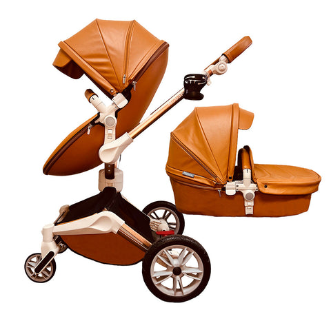 Nubabs 360 Rotating Stroller with Bassinet in Tan-Travel Systems-Nubabs-www.hellomom.co.za