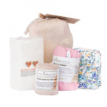 Mother Nature Budget/Starter Pack: All-in-3 Cloth Nappy-Nappies-Mother Nature-Toffee Beige-Bamboo Insert-www.hellomom.co.za