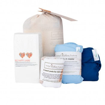 Mother Nature Budget/Starter Pack: All-in-3 Cloth Nappy-Nappies-Mother Nature-Toffee Beige-Bamboo Insert-www.hellomom.co.za