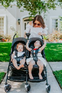 Children in duo stroller