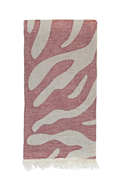 Zebra Turkish Towels - Various Colours-Towels-The Cotton Company-Maroon-www.hellomom.co.za