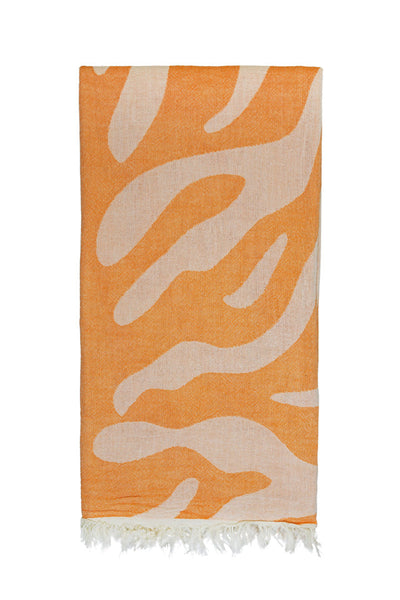 Zebra Turkish Towels - Various Colours-Towels-The Cotton Company-Orange-www.hellomom.co.za
