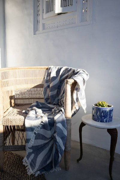 Zebra Turkish Towels - Various Colours-Towels-The Cotton Company-Royal Blue-www.hellomom.co.za