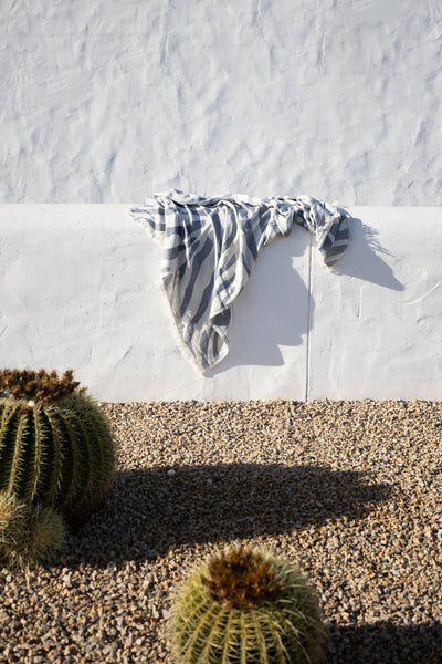 Zebra Turkish Towels - Various Colours-Towels-The Cotton Company-Navy-www.hellomom.co.za