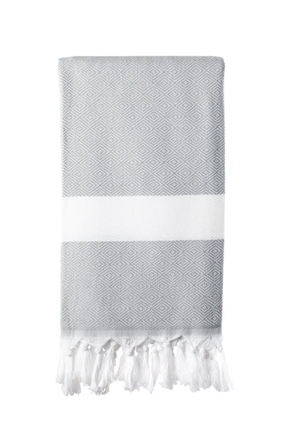 Dimanta Turkish Towel - Various Colours-Towels-The Cotton Company-Light Grey-www.hellomom.co.za