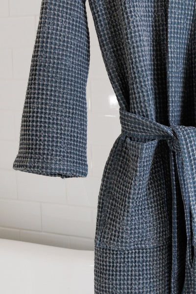 Waffle Weave Robe in Slate-Robes-The Cotton Company-S/M-www.hellomom.co.za