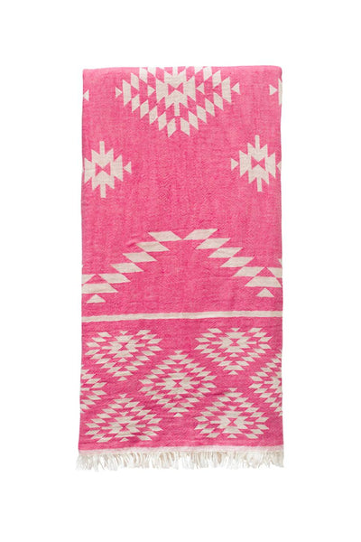 Kelim Turkish Towel - Various Colours-Towels-The Cotton Company-Dark Pink-www.hellomom.co.za