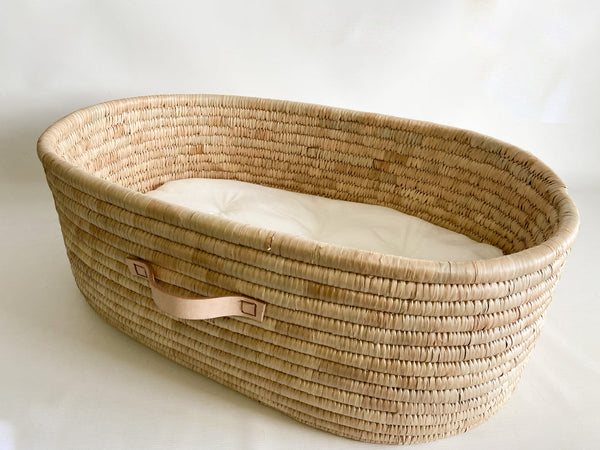 Moses basket TIMELESS - with Grip Leather Handles-Moses Basket-Ko-coon-Nude GRIP Handle-www.hellomom.co.za
