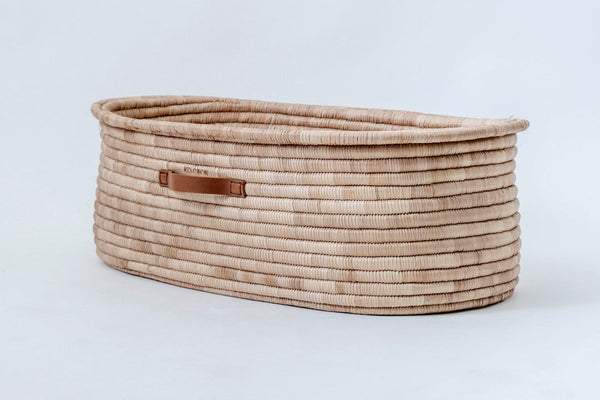Moses basket TIMELESS - with Grip Leather Handles-Moses Basket-Ko-coon-Tan Grip Handle-www.hellomom.co.za