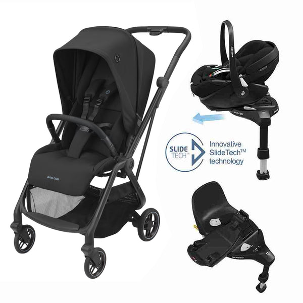 Maxi Cosi Leona 2 Travel System with Maxi Cosi Pebble 360 Pro Car Seat and FamilyFix 360 Pro Base-Travel Systems-Maxi Cosi-Black-www.hellomom.co.za