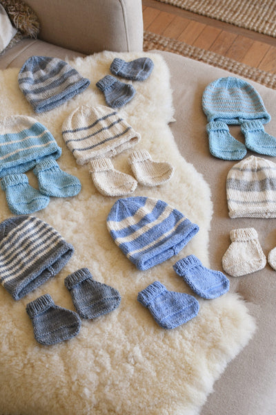 Baby Steps Beanie and Booties Set-Baby clothing-Blankets From Africa-Cobblestone and Vanilla-0 to 3 months-www.hellomom.co.za