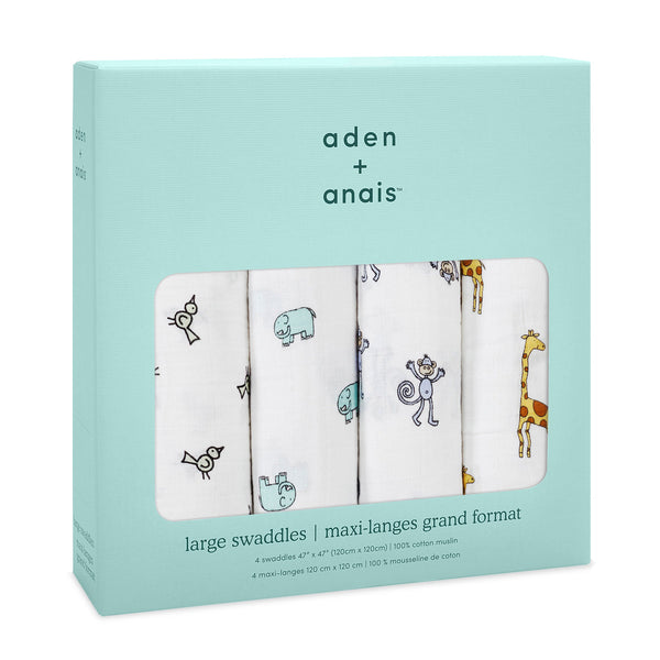 Aden + Anais Cotton Muslin 4 pack Swaddles