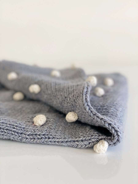 Bobble Cot Blanket In Eco Cotton By Blankets From Africa-Blankets-Blankets From Africa-Cobblestone with Vanilla-www.hellomom.co.za