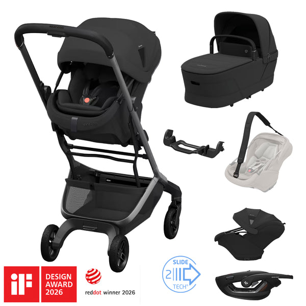 Maxi Cosi ZERO-G Travel System: Fame Cabin Stroller + Coral Slide Pro Car Seat + Fame Cabin Cot