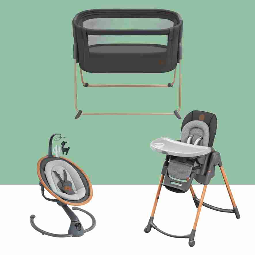Maxi Cosi Cassia Swing, Iora Co Sleeper and Minla High Chair Bundle-Co Sleeper and Rockers-Maxi Cosi-Essential Graphite-www.hellomom.co.za