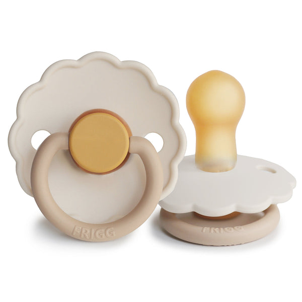 Frigg Daisy Colourblock - Round Latex Pacifier 3 pack-Pacifiers-Frigg-S1-Chamomile-www.hellomom.co.za