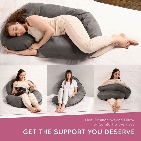 BabyWombWorld Pregnancy & Nursing Body Pillow with Suede Cover