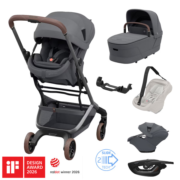 Maxi Cosi ZERO-G Travel System: Fame Cabin Stroller + Coral Slide Pro Car Seat + Fame Cabin Cot