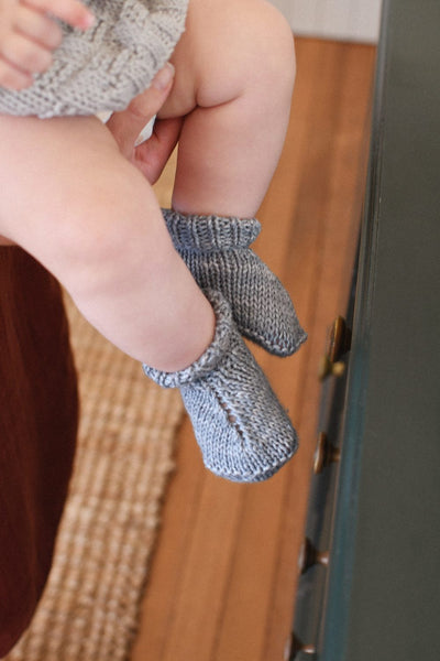 Baby Steps Beanie and Booties Set-Baby clothing-Blankets From Africa-Cobblestone and Vanilla-0 to 3 months-www.hellomom.co.za