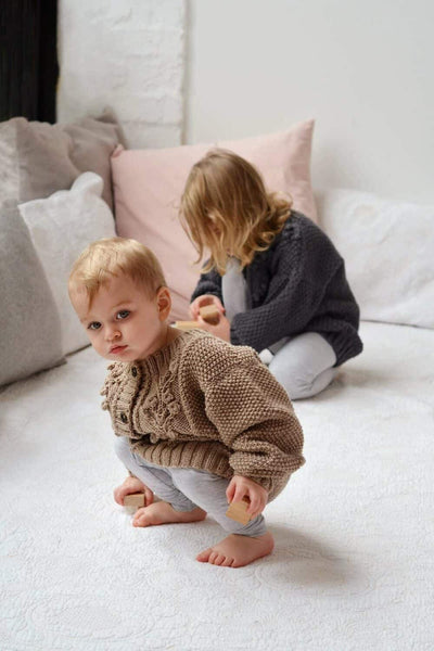 Aran cardigan – Wool-Clothing-Blankets From Africa-6 to 12 months-Dark Grey-www.hellomom.co.za