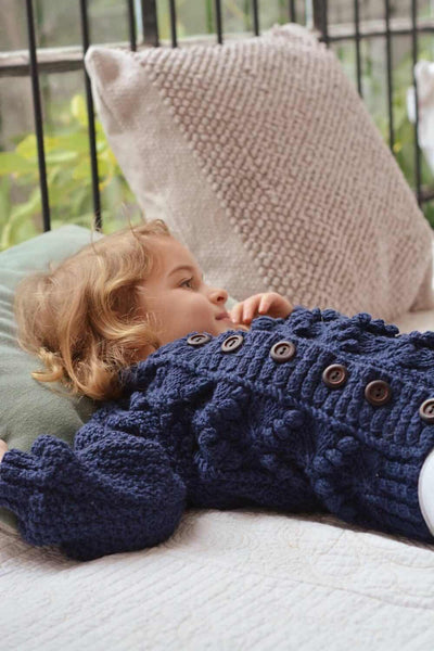 Aran cardigan – Wool-Clothing-Blankets From Africa-6 to 12 months-Royal Blue-www.hellomom.co.za