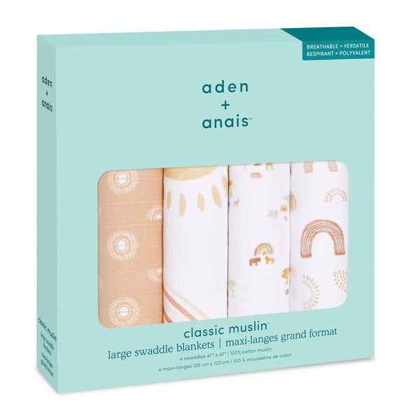 Aden + Anais Cotton Muslin 4 pack Swaddles