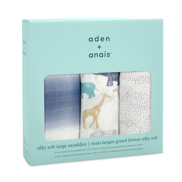 A+A Silky Soft Muslin Swaddle 3pk-Blankets-Aden and Anais-Expedition-www.hellomom.co.za