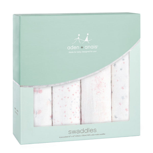 Aden + Anais Lovely 4 Pack Cotton Swaddles-Aden and Anais-www.hellomom.co.za