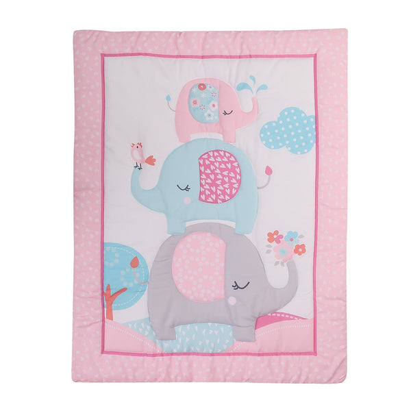 Snuggletime 3 Piece Quilt Set-Quilt Set-Snuggletime-Pink Elephant-www.hellomom.co.za