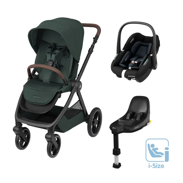 Maxi Cosi Oxford Travel System with Pebble S and FamilyFix S-Travel Systems-Maxi Cosi-Twillic Green/Black-www.hellomom.co.za