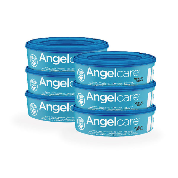 Angelcare Nappy Bin Round Refill-Nappy Bin Refills-Angelcare-6 pack-www.hellomom.co.za