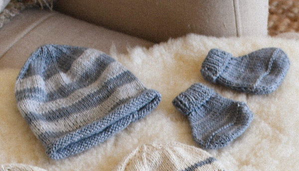 Baby Steps Beanie and Booties Set-Baby clothing-Blankets From Africa-Cobblestone and Vanilla-0 to 3 months-www.hellomom.co.za