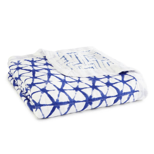 Aden + Anais Silky Soft Bamboo Indigo Shibori Blanket-Aden and Anais-www.hellomom.co.za