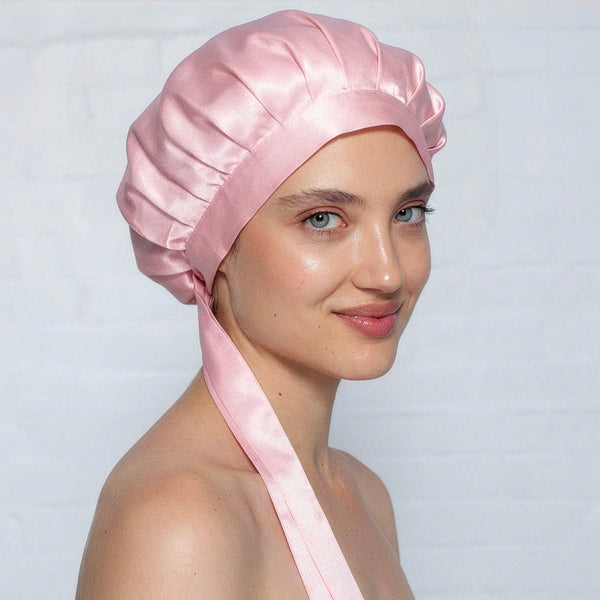 Silk Sleeping Bonnet-The Silk Lady-Pale Pink-Yes-www.hellomom.co.za