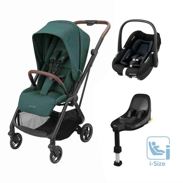 Maxi Cosi Leona 2 Travel System with Pebble S and FamilyFix S-Travel Systems-Maxi Cosi-Twillic Green/Black-www.hellomom.co.za